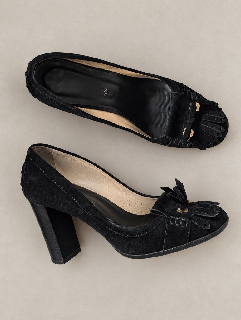 Tod’s Jodie suède pumps maat 38,5, Kleding | Dames, Zwart, Overige typen, Ophalen of Verzenden, Gedragen