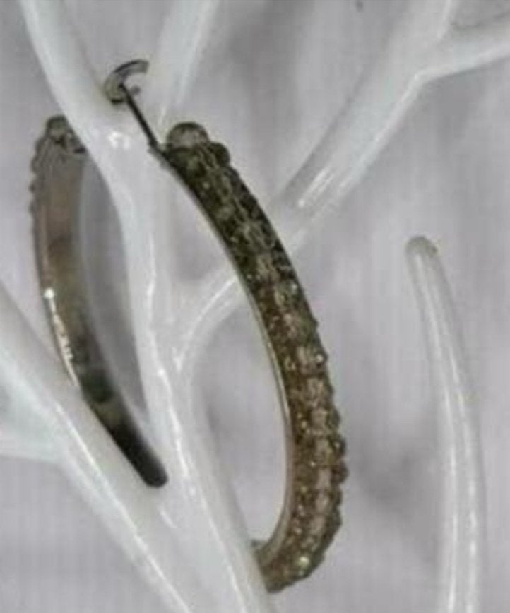 Grote Oorbellen met Strass Steentjes - 5 cm, Sieraden, Tassen en Uiterlijk, Ophalen of Verzenden, Nieuw, Hangers
