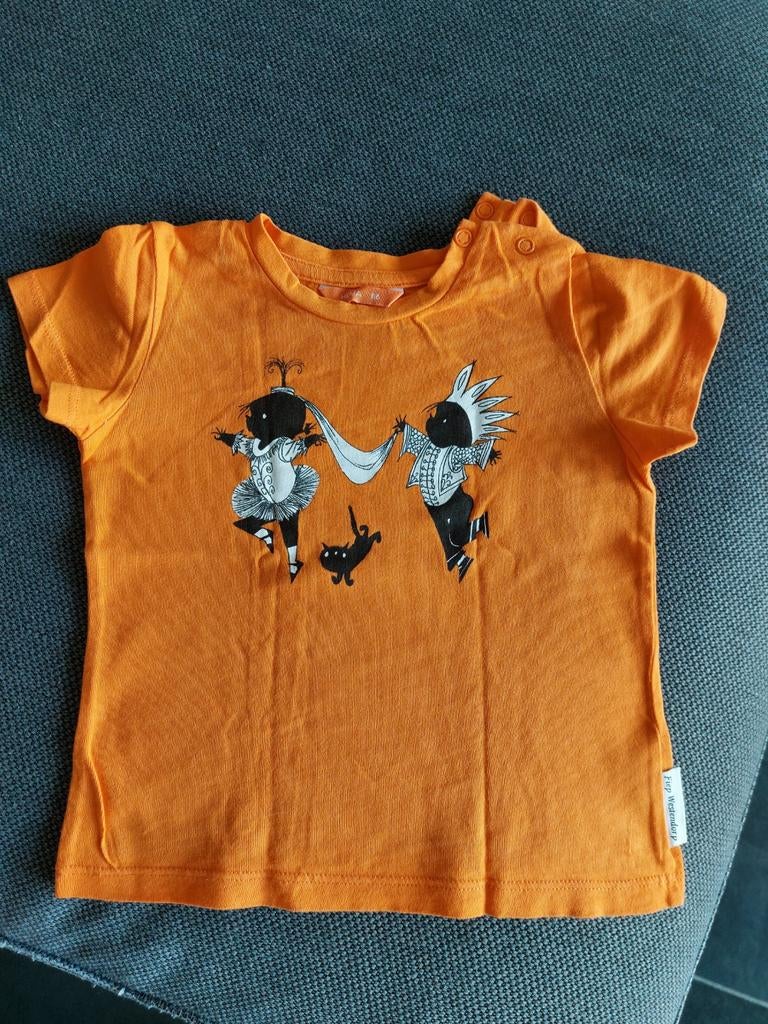 Oranje t shirt maat 86, Kinderen en Baby's, Babykleding | Maat 86, Ophalen of Verzenden, Zo goed als nieuw, Hema
