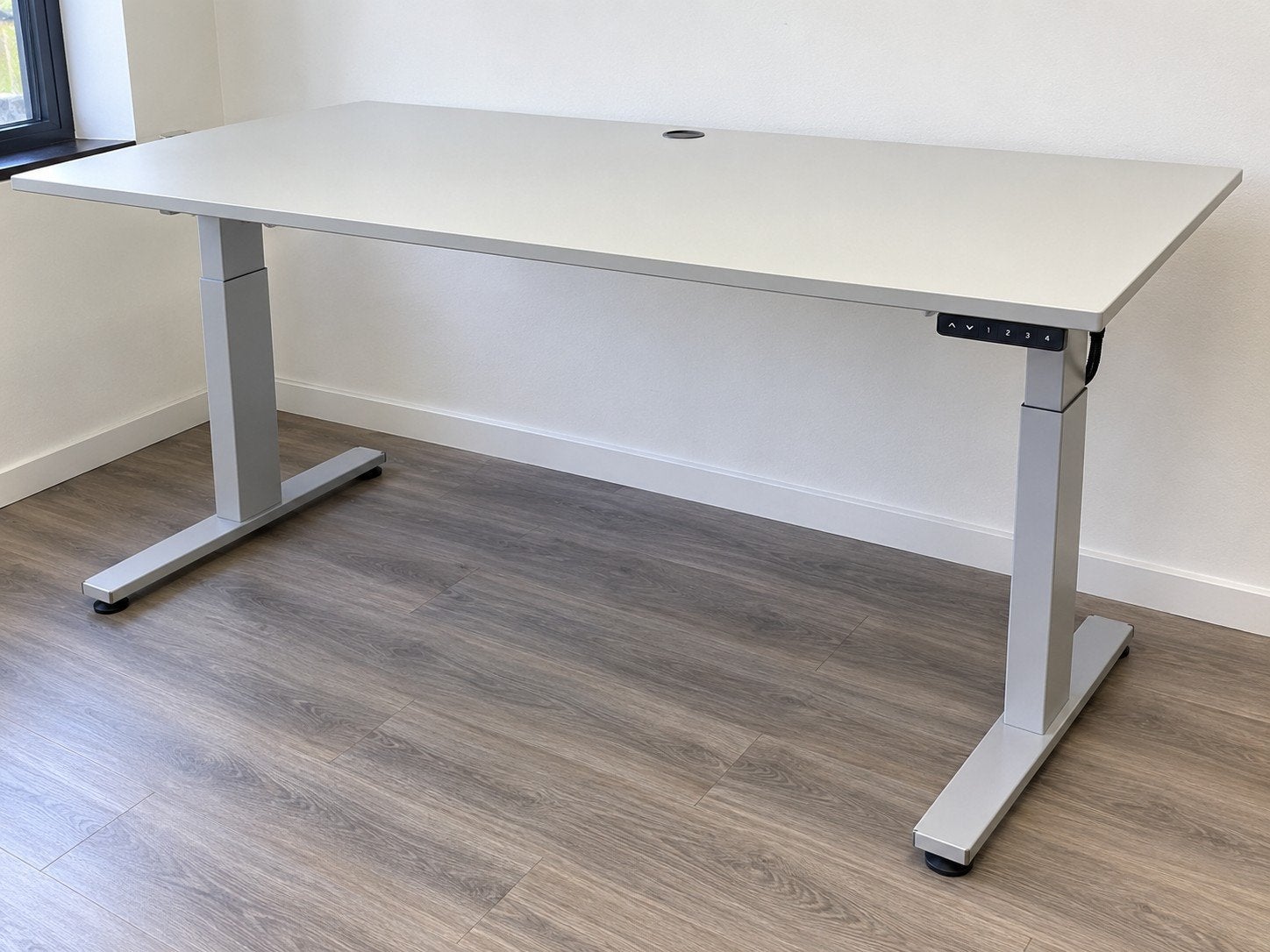 19 x Ahrend Zit-sta Bureau - Grijs, Elektrisch Verstelbaar 2, Receptie of Entree, Ophalen, Gebruikt, Bureau