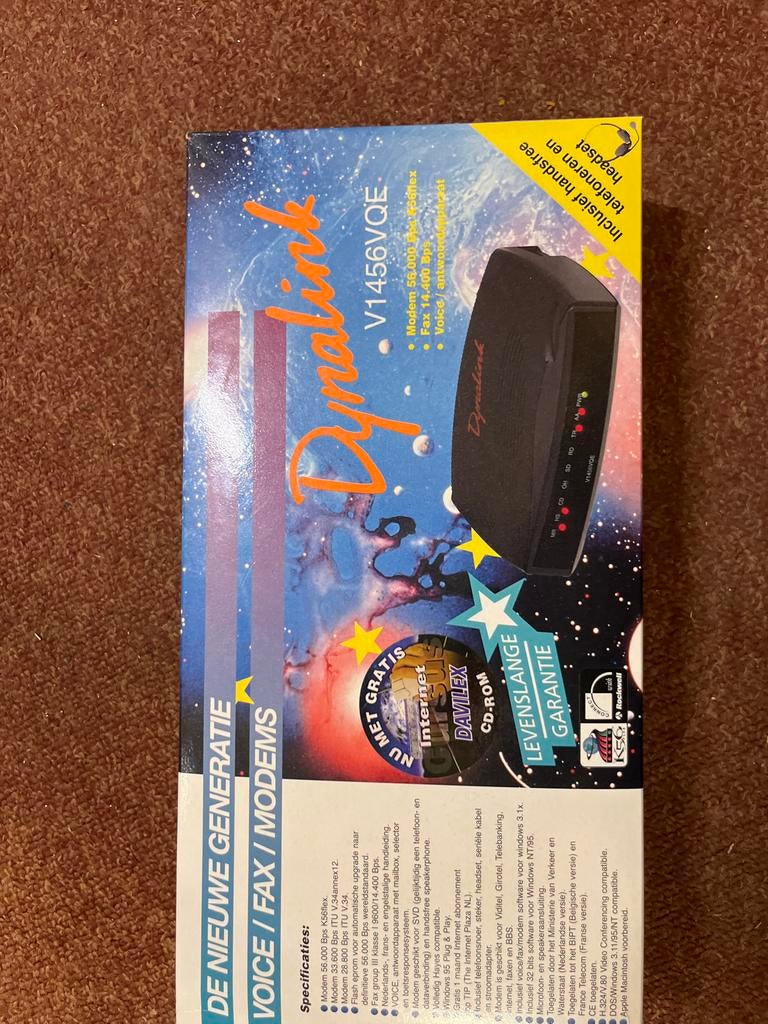 Dynalink V1456VQE Voice/Fax/Modem met Headset, Ophalen of Verzenden, Zo goed als nieuw