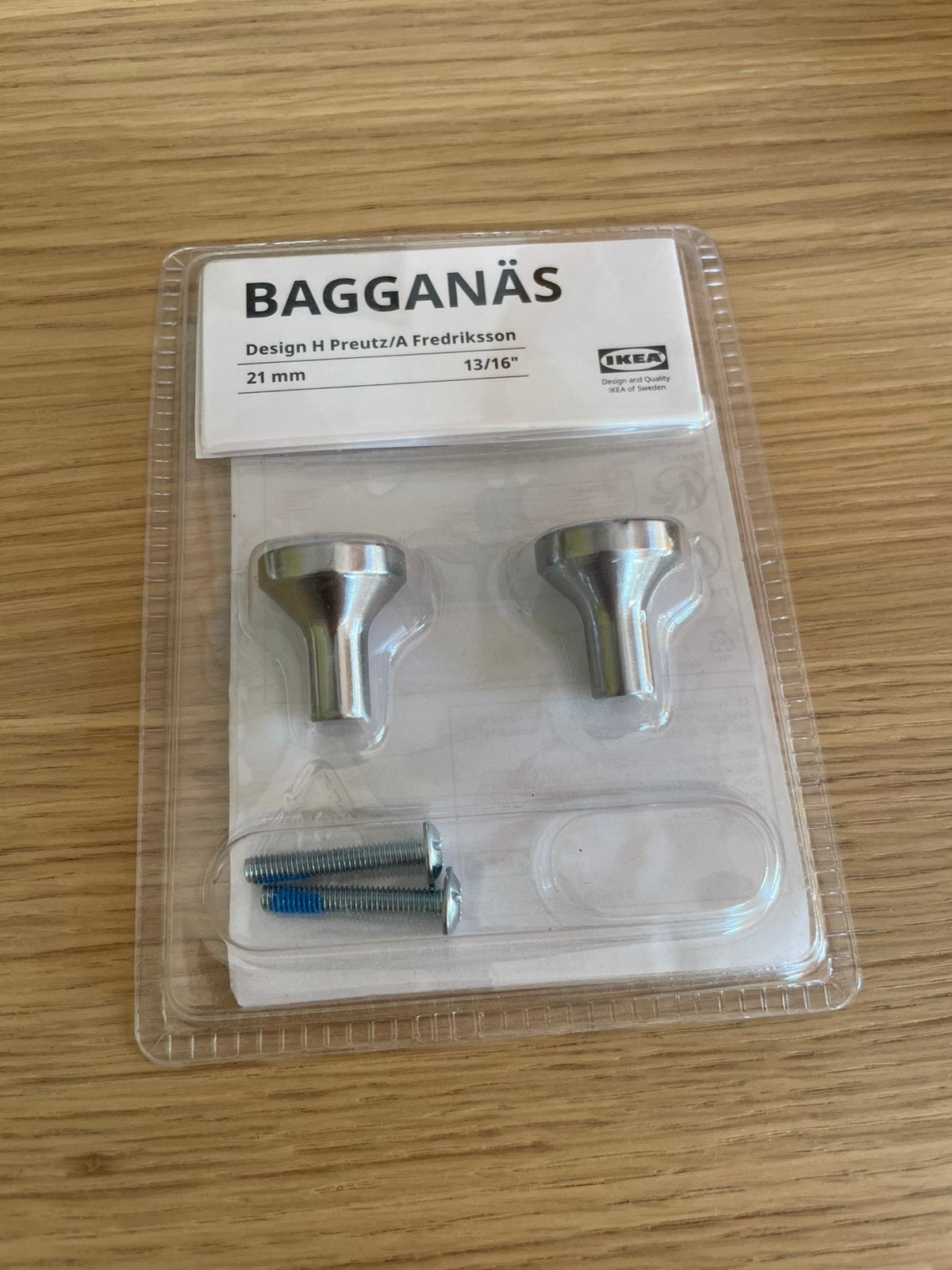 Bagganäs knop rvs, 21mm — IKEA, Ophalen of Verzenden, Nieuw, Rvs, Klink of Kruk