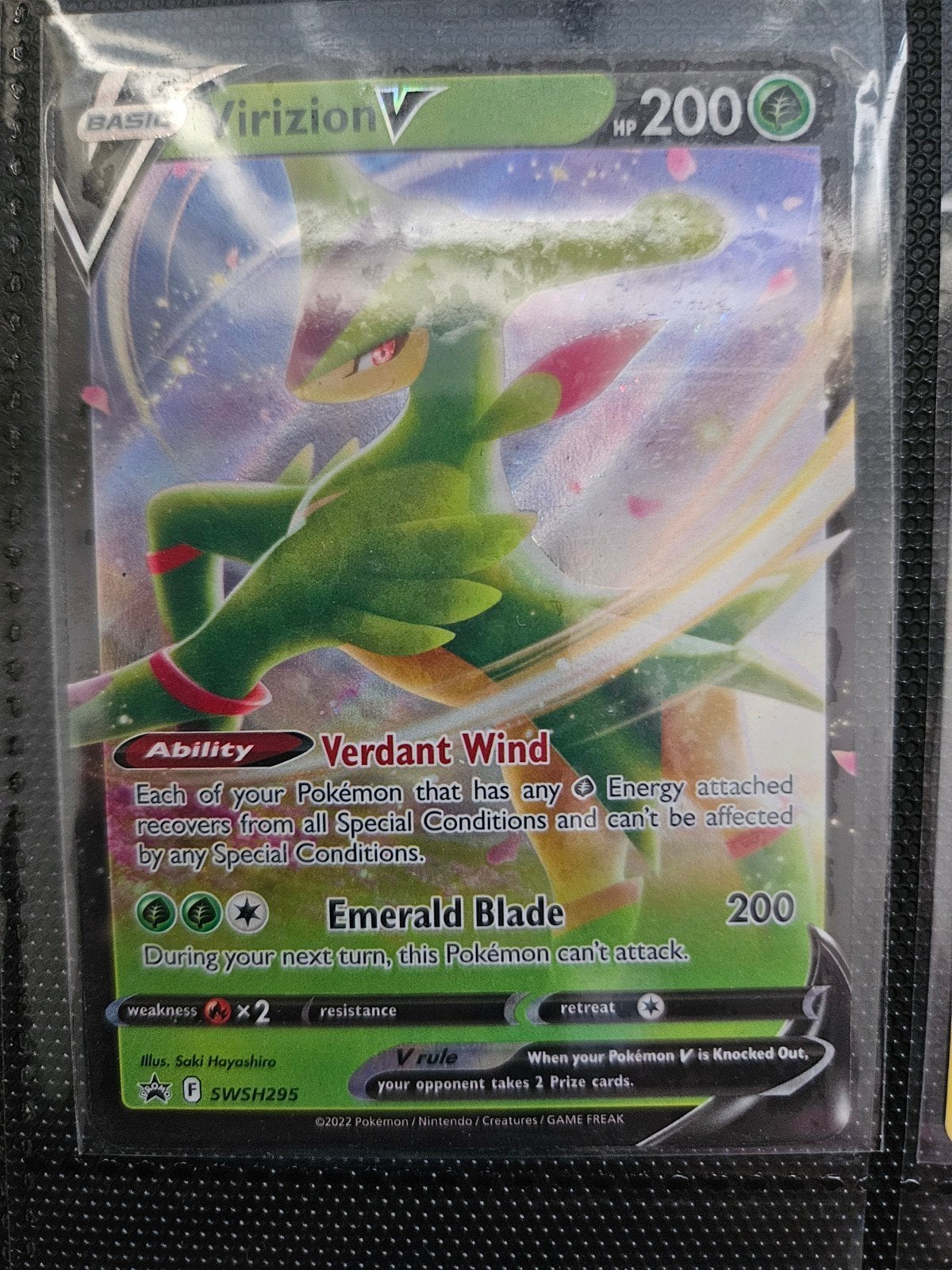 Pokemon Virzion V SWSH 295, Ophalen of Verzenden, Zo goed als nieuw, Losse kaart, Foil