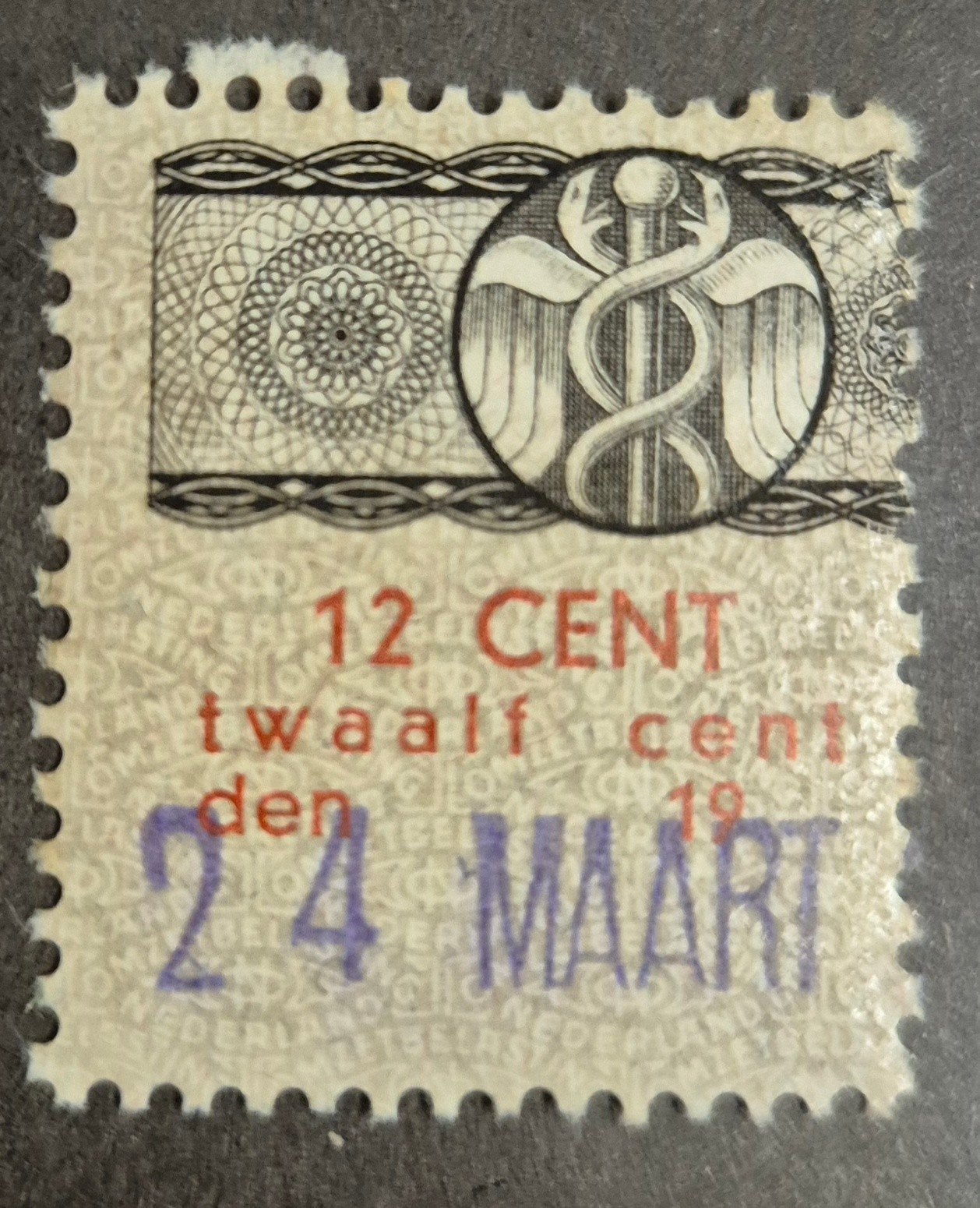NEDERLAND OMZETBELASTINGZEGEL 12 CENT, Ophalen of Verzenden