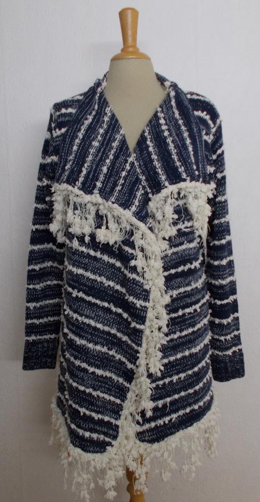Bohemian/Ibiza/hippie look blauw/beige vest! L, Verzenden, Zo goed als nieuw, Maat 42/44 (L), Blauw