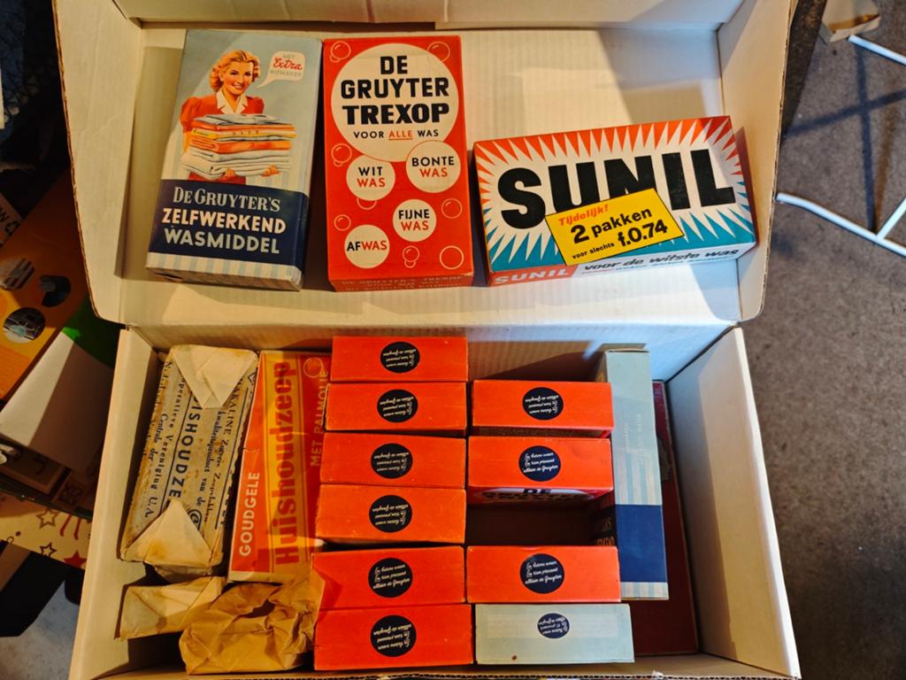 Vintage De Gruyter & Sunil wasmiddel en zeep collectie, Verzamelen, Ophalen of Verzenden