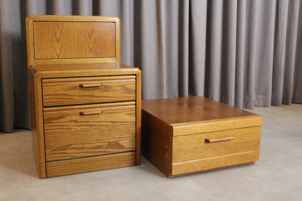 Vintage Hülsta nachtkastjes, Ophalen, Gebruikt, Minder dan 45 cm, Minder dan 55 cm