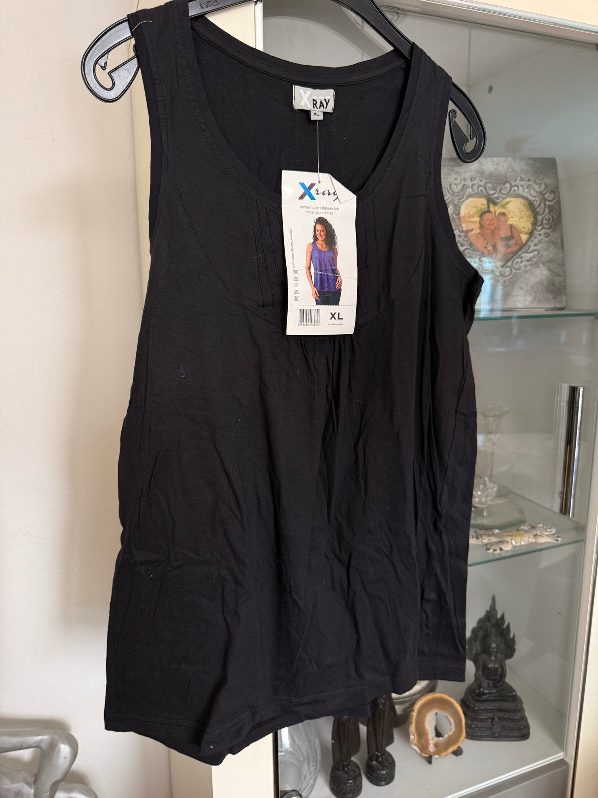 Zwart X-Ray mouwloos topje, maat XL, 100% katoen, Zwart, Maat 42/44 (L), Nieuw, Ophalen of Verzenden