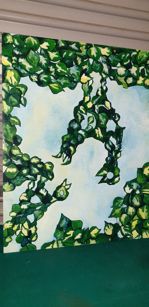 schilderij hedra echt geschilderd, Huis en Inrichting, Woonaccessoires | Schilderijen, Tekeningen en Foto's, Ophalen of Verzenden