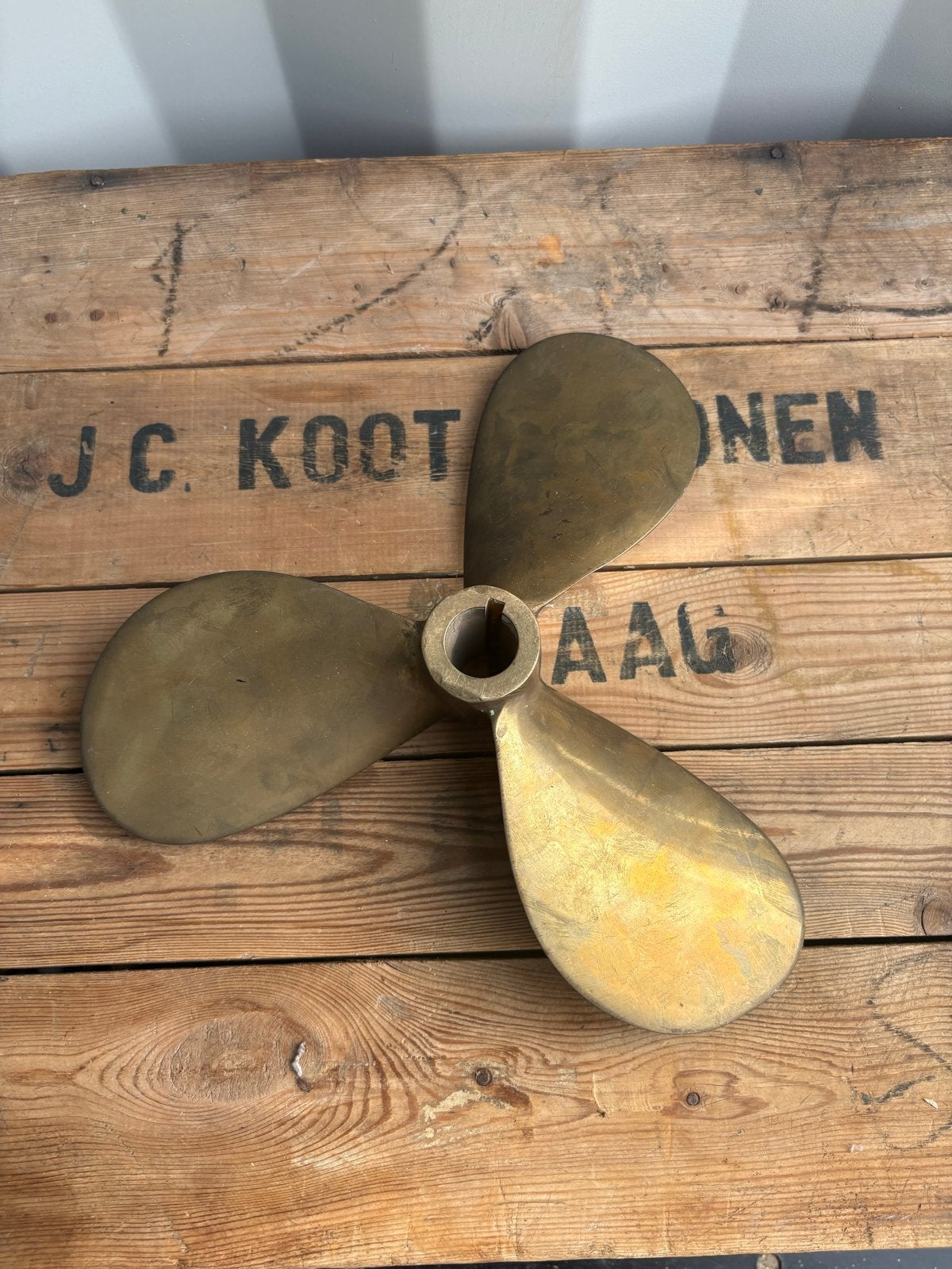 Bronzen scheepsschroef - Decoratie of onderdelen, Watersport en Boten, Gebruikt, Overige typen, Thrifter, Ophalen of Verzenden