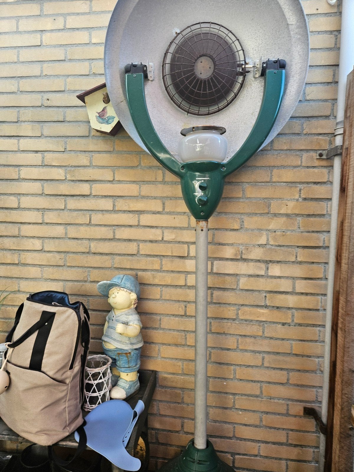 terras verwarming met gaslamp, Ophalen