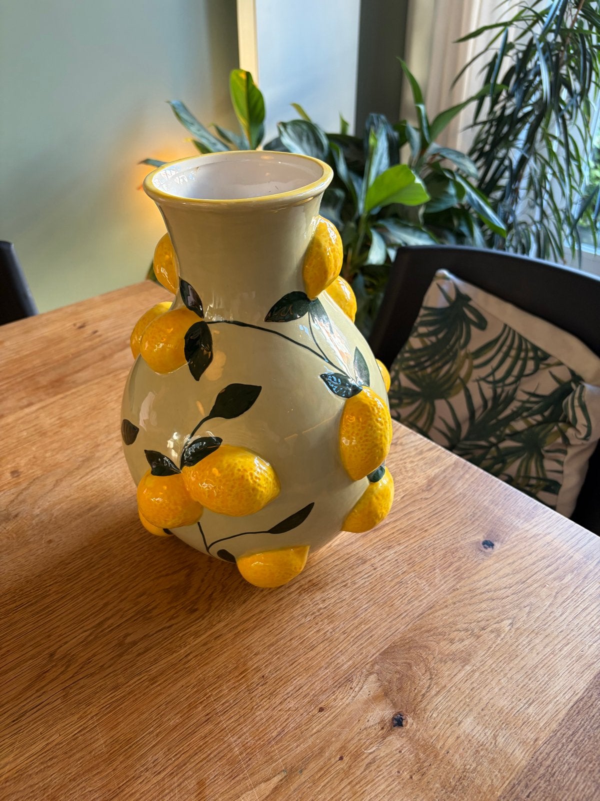 Unieke vaas met citroenen, Ophalen, 30 cm, Geel, Zo goed als nieuw