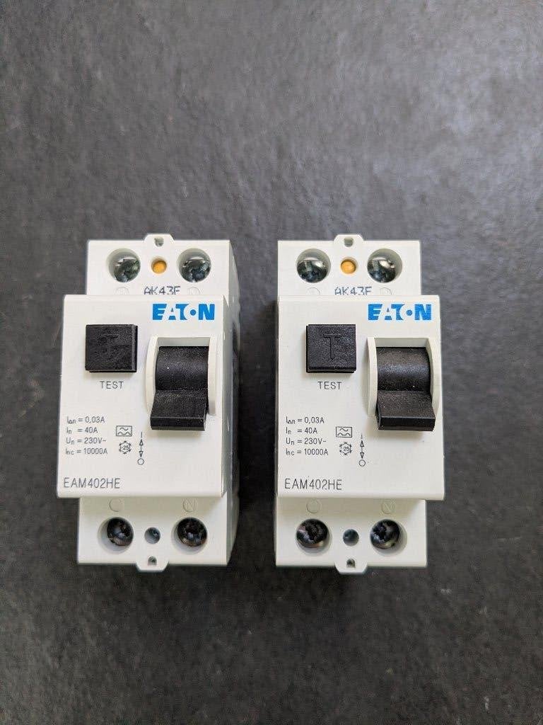 Eaton aardlekschakelaar + Kamrail, Ophalen of Verzenden, Gebruikt, Eaton, Aardlekschakelaar