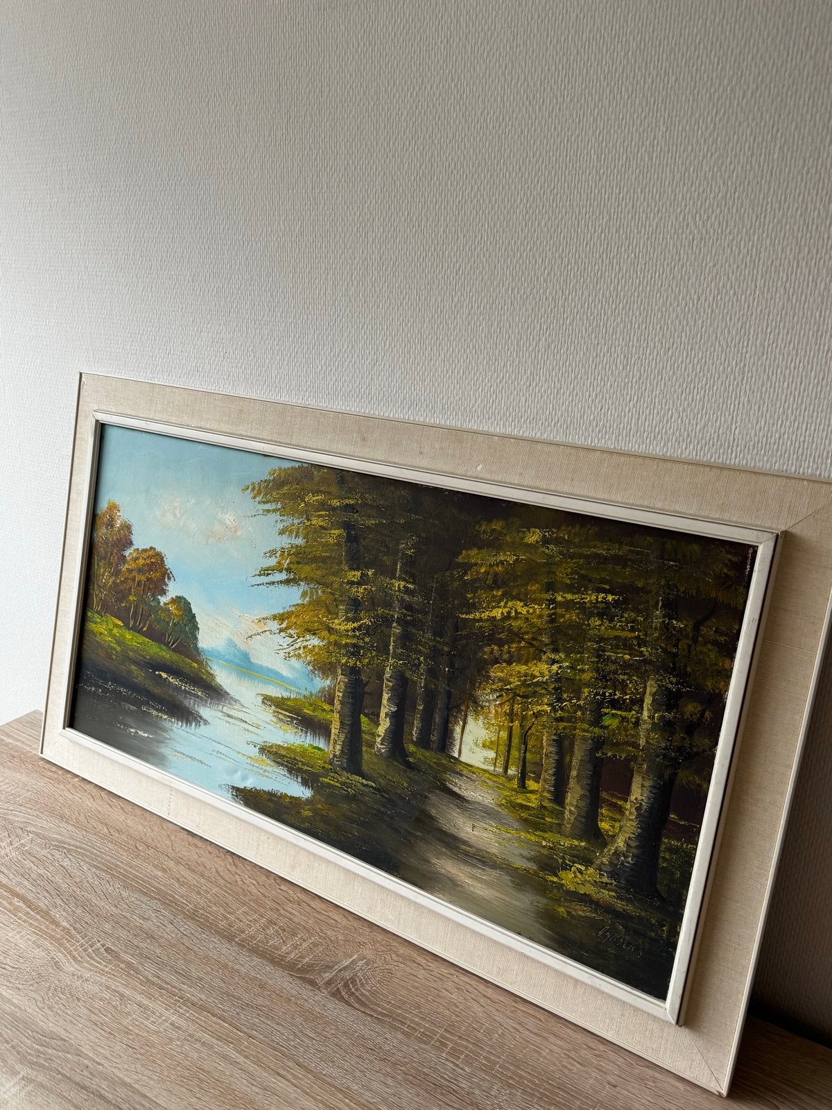 Olieverf schilderij. Op linnen doek, Doek, Realistisch, Ophalen of Verzenden, Gesigneerd