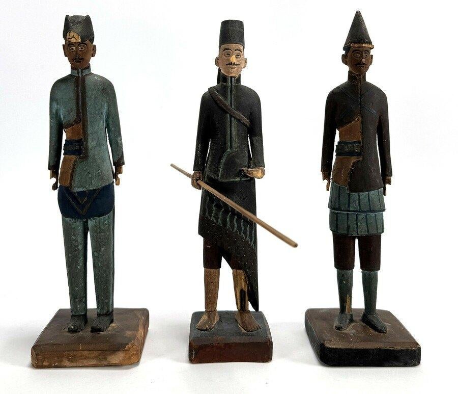 1457. Polychroom houten beelden - Indonesië, ca. 1930, Antiek en Kunst, Ophalen of Verzenden