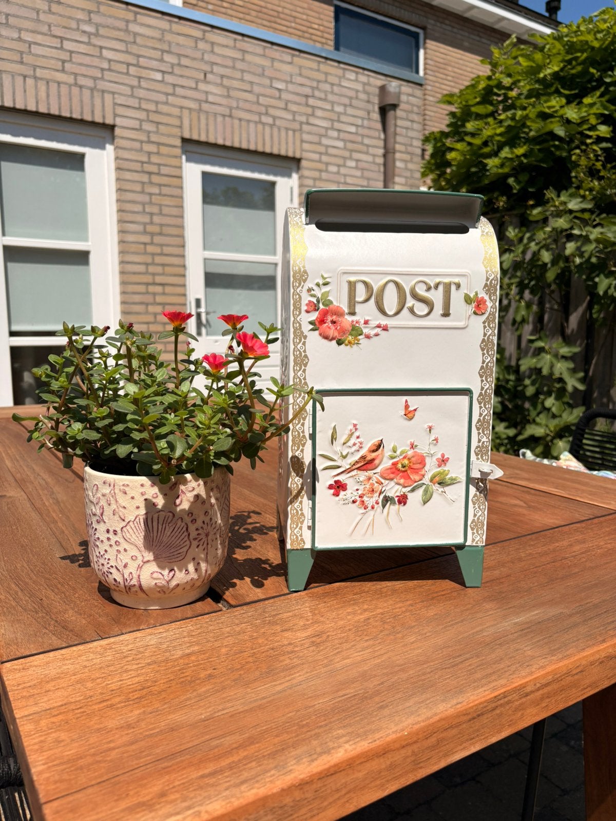 Brievenbusje trouwkaarten, kaartenbox, kaartendoos, Bruiloft, Ophalen of Verzenden, Zo goed als nieuw, Versiering, Geboorte of Huwelijk