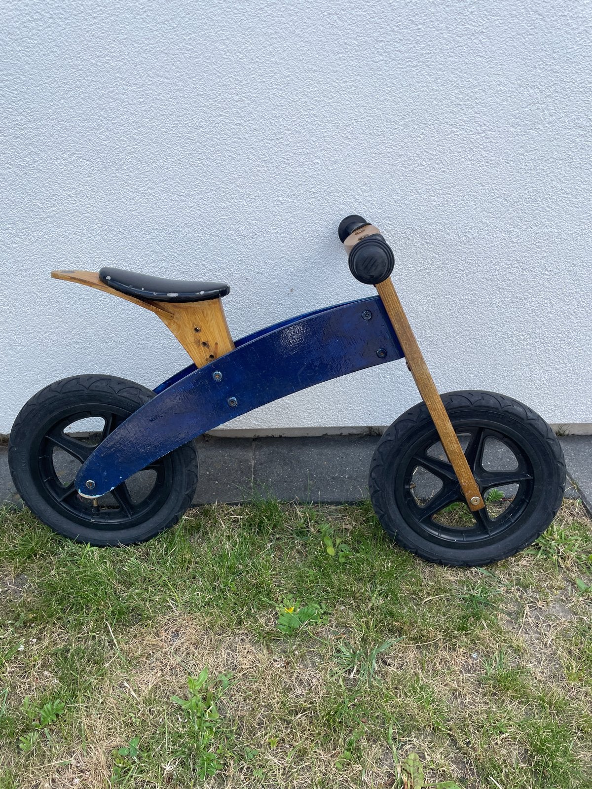 Houten loopfiets voor kinderen - Blauw, Ophalen, Gebruikt, 16 tot 20 inch