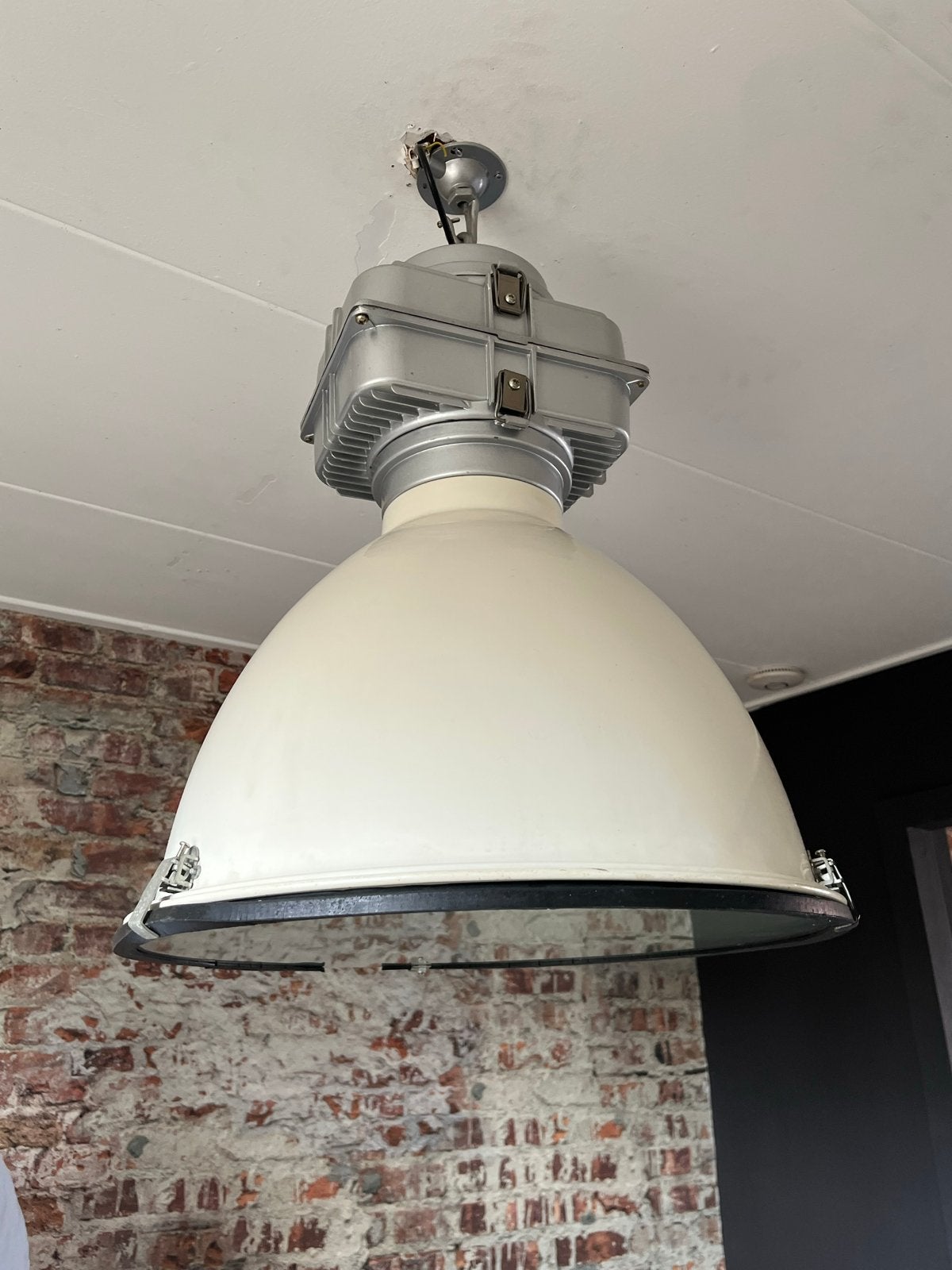 Grote Industriële Hanglamp - Vintage, Huis en Inrichting, Lampen | Hanglampen, Ophalen, Gebruikt, E27 (groot), Metaal