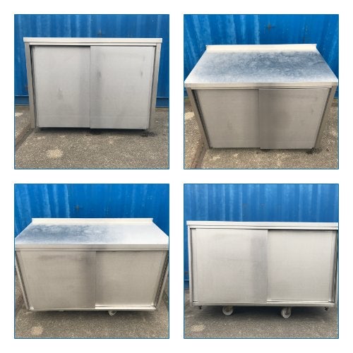8x RVS schuifdeurkast - keuken/werkplaats/hobby ruimte etc, Ophalen, 50 tot 100 cm, Minder dan 100 cm