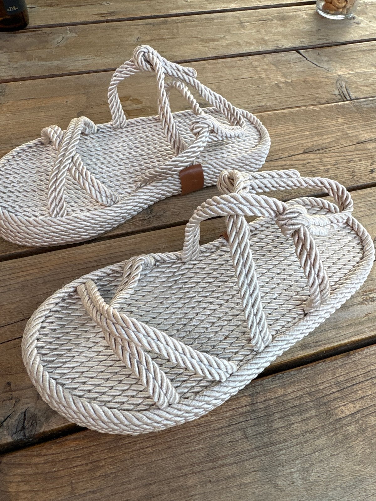 Zo goed als Nieuwe touwsandalen maat 41, Ophalen of Verzenden, Nieuw, Beige, Sandalen of Muiltjes