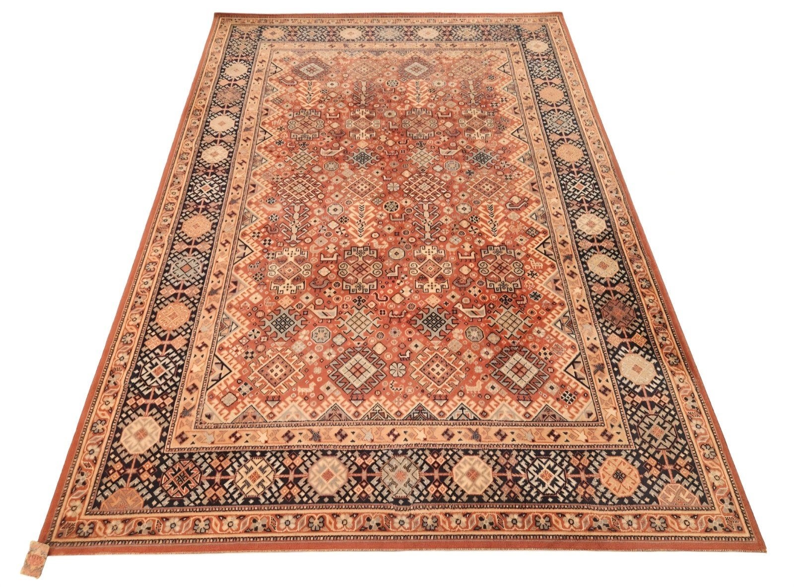Vintage oosters wol Kazak vloerkleed floral 200x288cm, Crème, 150 tot 200 cm, 200 cm of meer, Www.hypepopup.nl