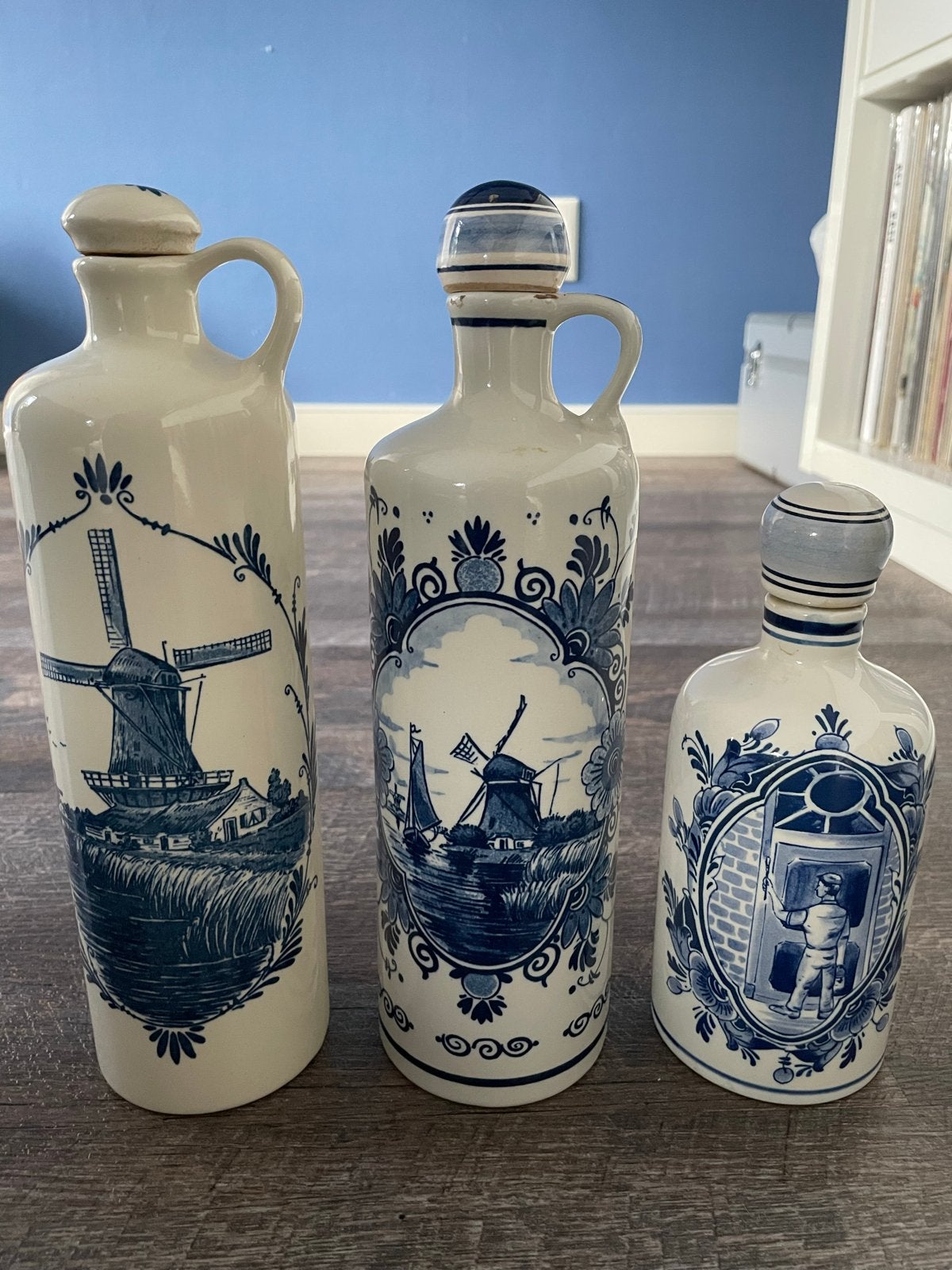 Set van 3 Delfts Blauwe flessen - Handwerk Holland, Ophalen
