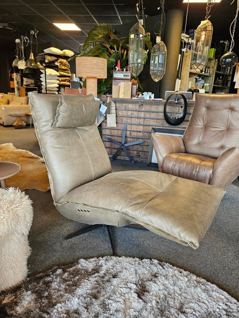 Relax fauteuil TOM chill-line vintage groen leder