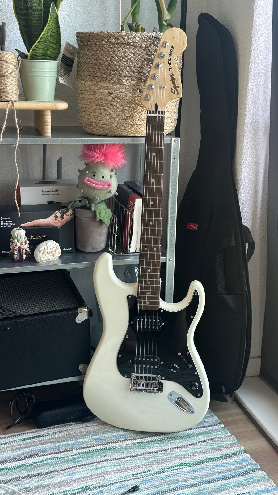 Squier Stratocaster HH + Fender Champion 20 + Accessoires, Ophalen, Fender, Gebruikt, Met versterker