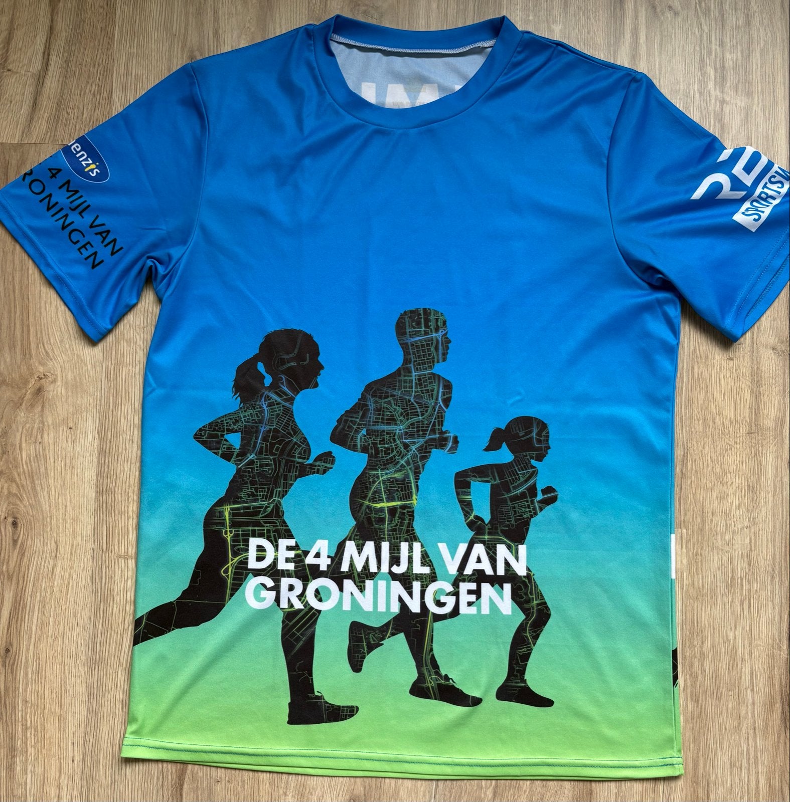 Hardloopshirt De 4 Mijl van Groningen 2018, maat L, Maat 52/54 (L), Blauw, Ophalen of Verzenden, Zo goed als nieuw