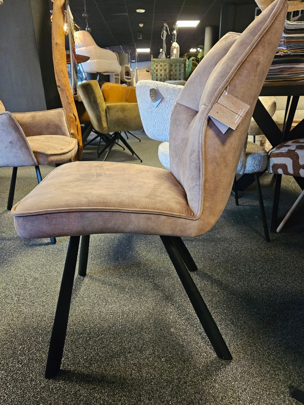 stoel Mabel velours met handvat, Ophalen of Verzenden, Nieuw, Zwart, Eén