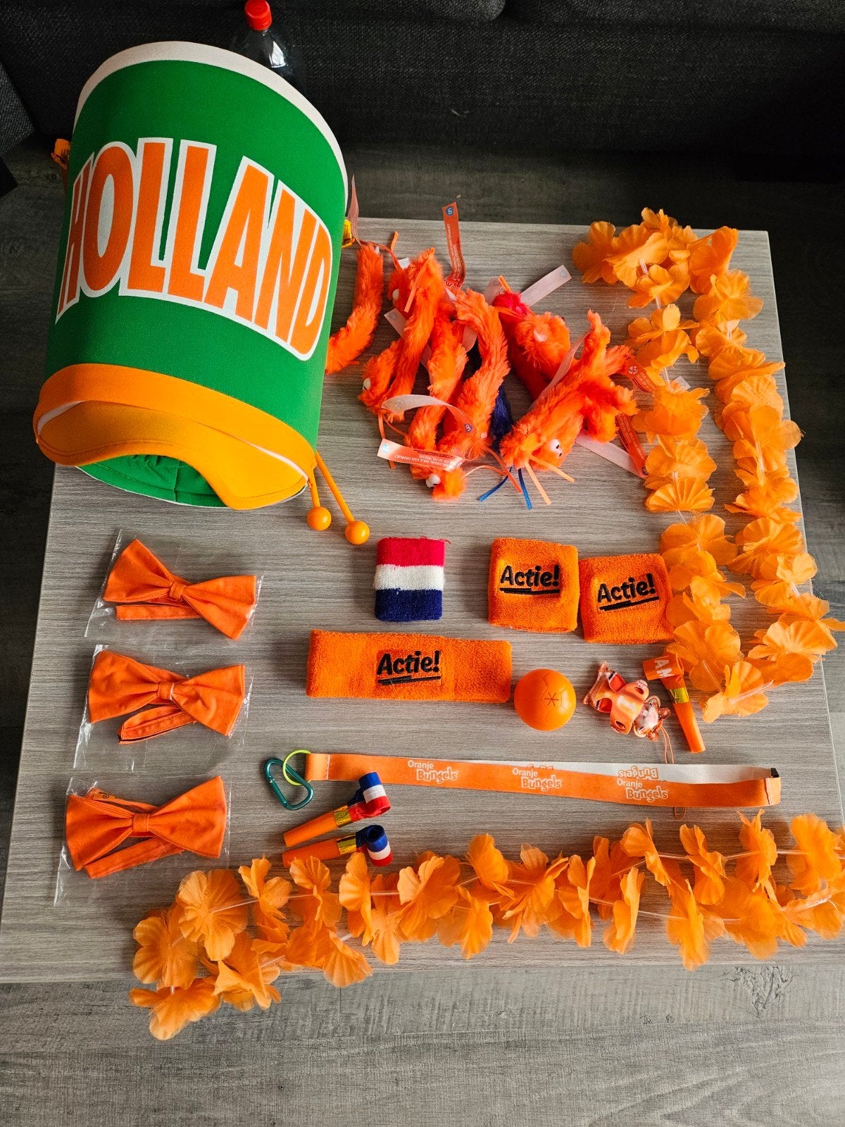 Groot Oranje Feestpakket: Alles voor Koningsdag/EK/WK, Ophalen of Verzenden, Oranje of Koningsdag