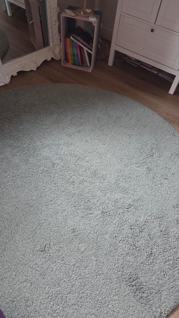 Rond vloerkleed IKEA ÅDUM - Lichtgroen (195 cm), Ophalen, Gebruikt, Rond, 150 tot 200 cm