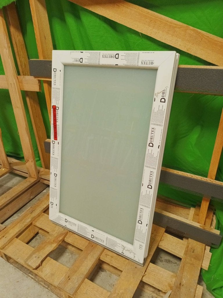 Kunststof Vast kozijn  b65,1 x h101 cm Wit  -674-, Niet ingevuld, Kunststof, Minder dan 75 cm, Raamkozijn
