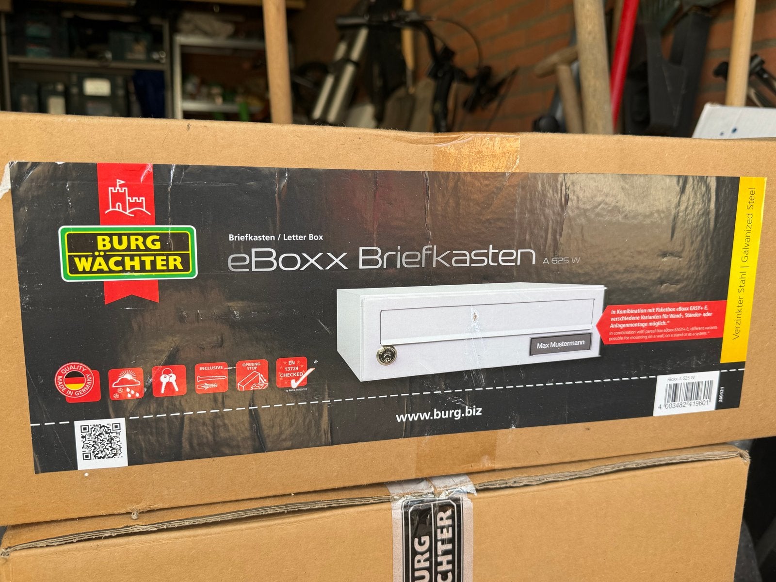 Nieuwe Burg Wächter eBoxx Brievenbus / Pakketbox, Ophalen, Nieuw, Staal, Wandbrievenbus