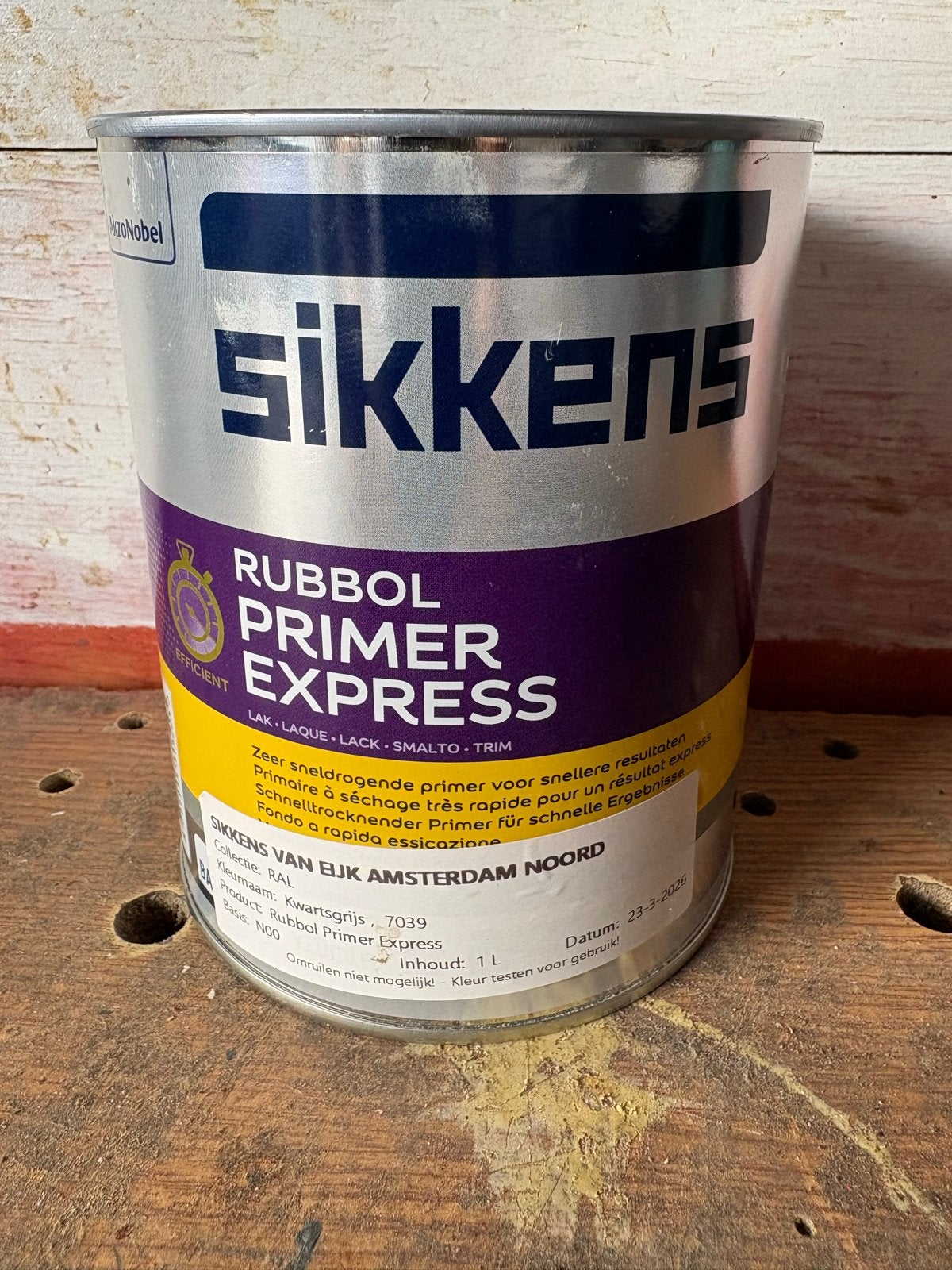 Sikkens Rubbol Primer Express Kwartsgrijs 1L, Doe-het-zelf en Verbouw, Ophalen of Verzenden, Nieuw, Overige typen