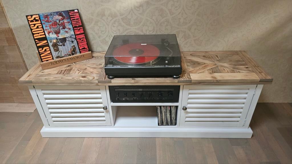 Dressoir audiomeubel platenspeler tv kast, Ophalen, 150 tot 200 cm, Nieuw, Riviera Maison landelijk