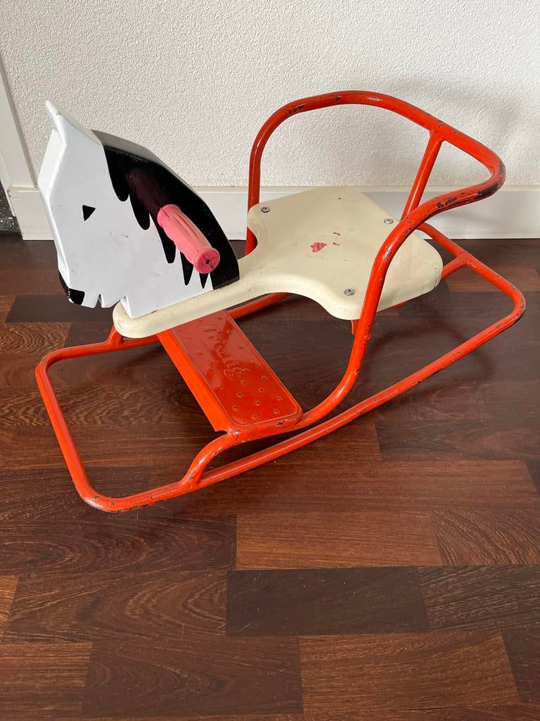 Vintage Metal hobbelpaard voor Kinderen, Ophalen, Gebruikt, Jongen of Meisje