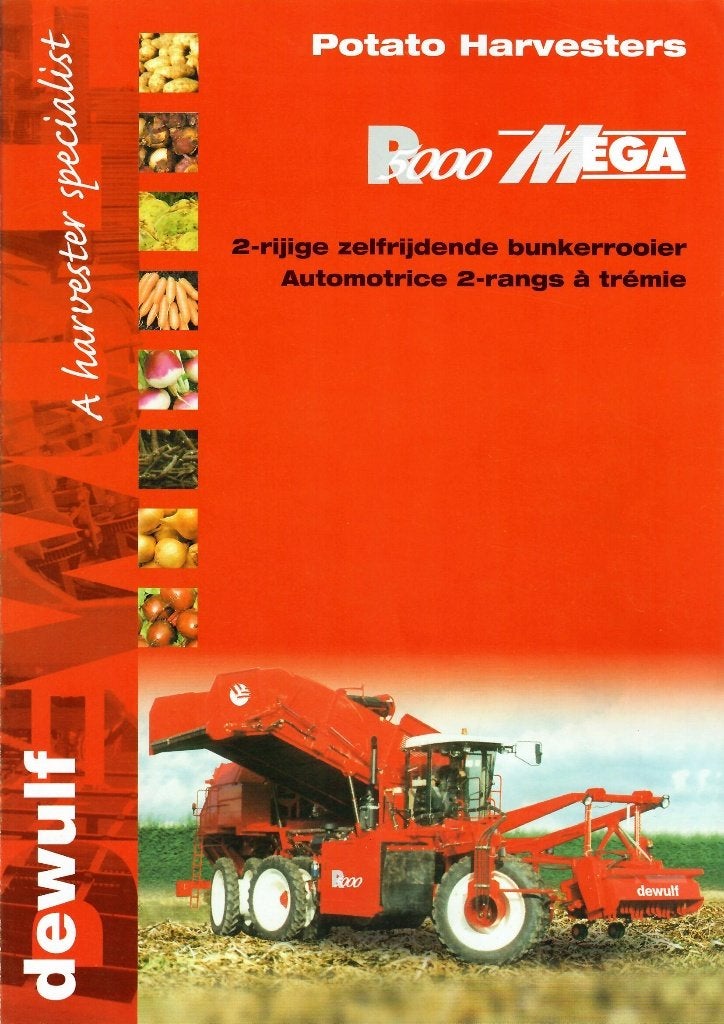 Folder DEWULF R5000 Mega bunkerrooier aardappelen, Ophalen of Verzenden, Zo goed als nieuw, Folder