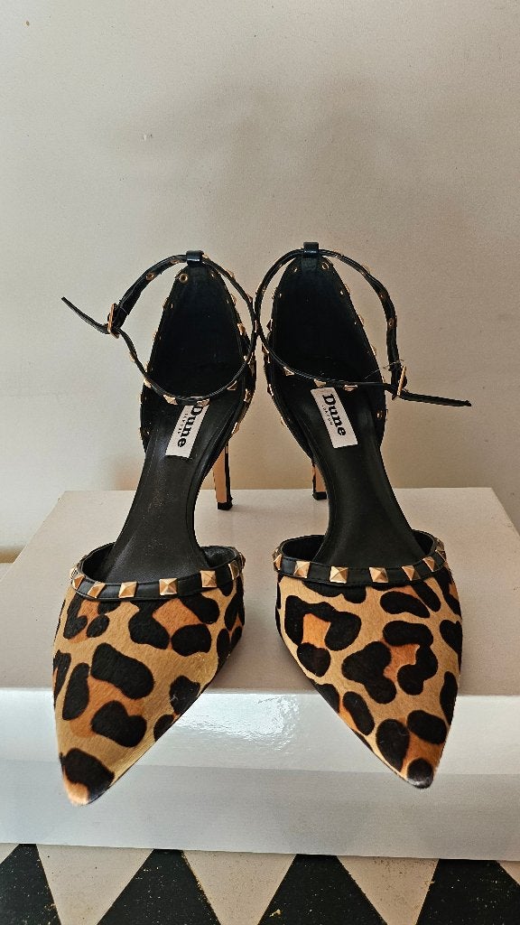 Dune London Leopard Print Pumps met Studs, Pumps, Bruin, Ophalen of Verzenden, Zo goed als nieuw