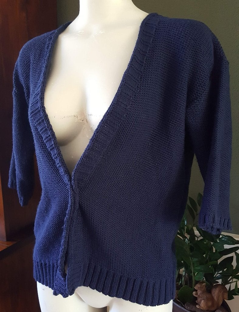 Rozu RO-ZU blauw vest M 38 40 cardigan, Maat 38/40 (M), Zo goed als nieuw, Ro&Zu, Verzenden