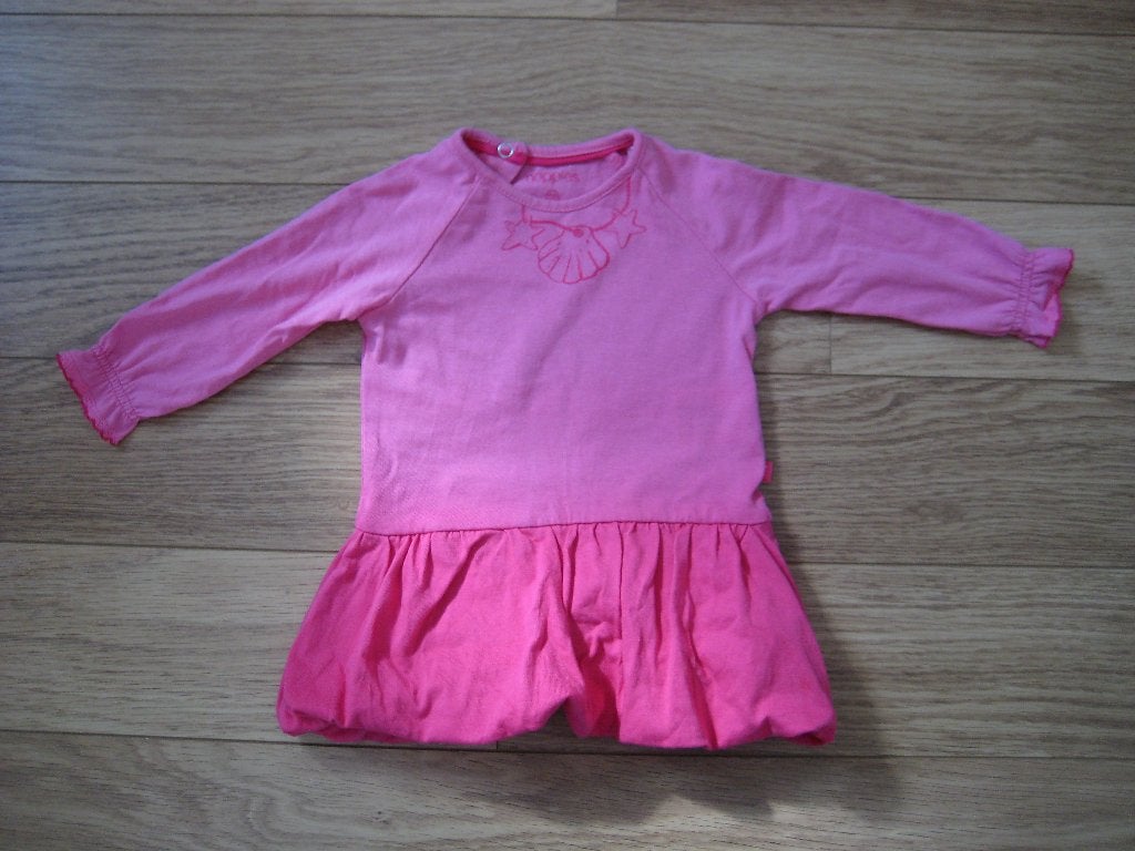 Noppies roze jurk lange mouw+schelpenmotief maat 56 ZGAN, Meisje, Jurkje of Rokje, Ophalen of Verzenden, Zo goed als nieuw