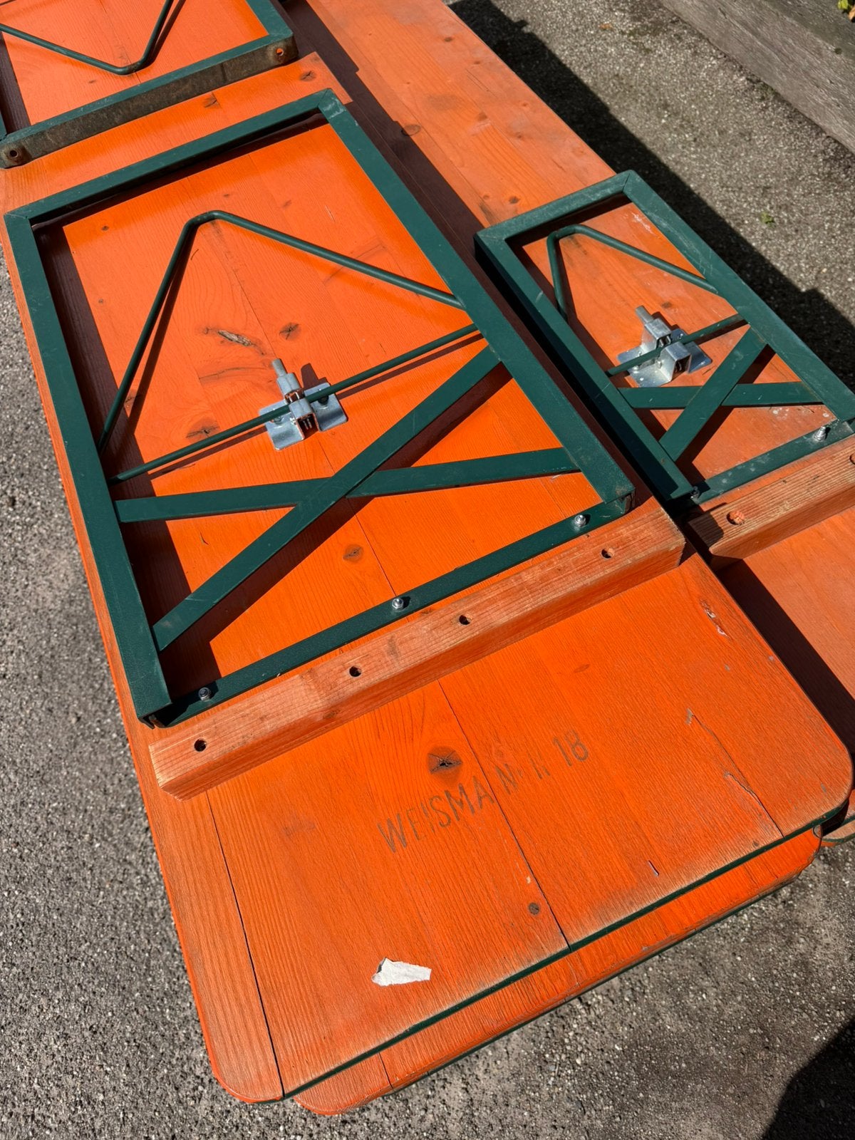 Biertafel | Oranje bierset | Picknicktafel | Bierbank, Ophalen