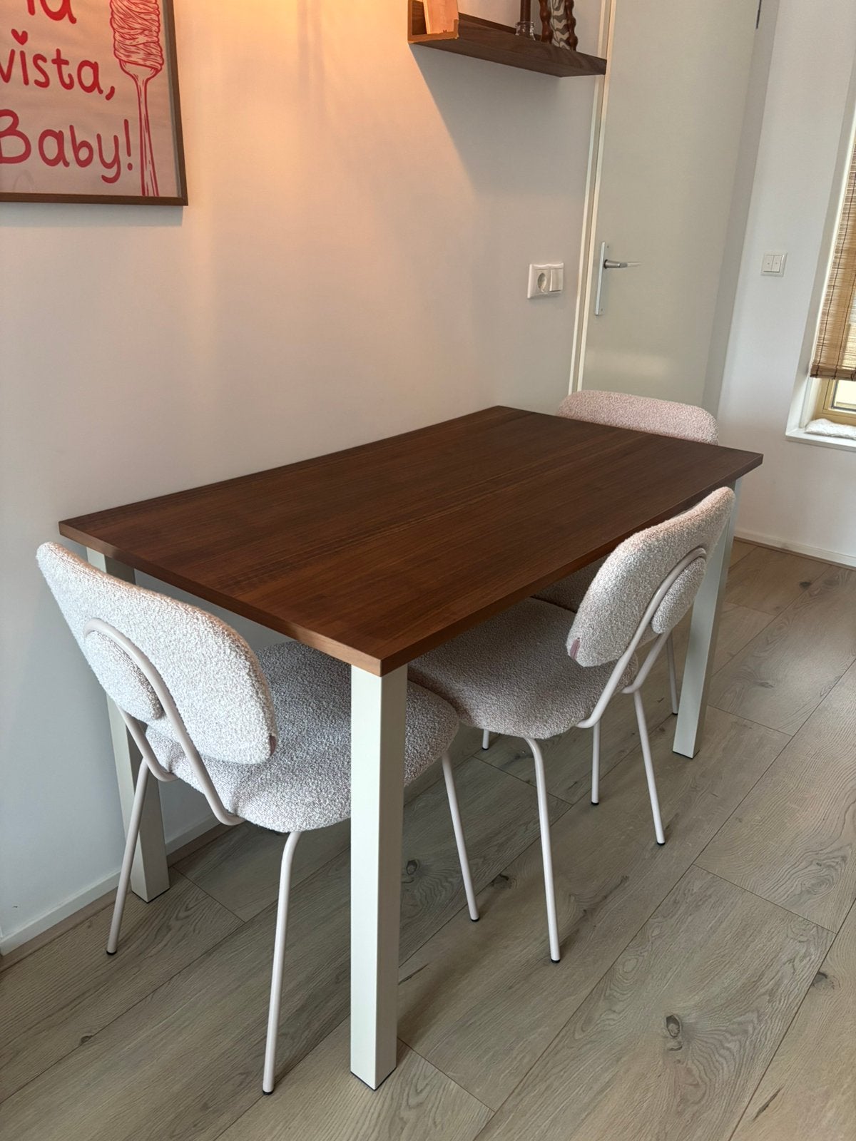 Eettafel met 3 stoelen, Huis en Inrichting, Tafels | Eettafels, Ophalen, 100 tot 150 cm, 50 tot 100 cm, Zo goed als nieuw