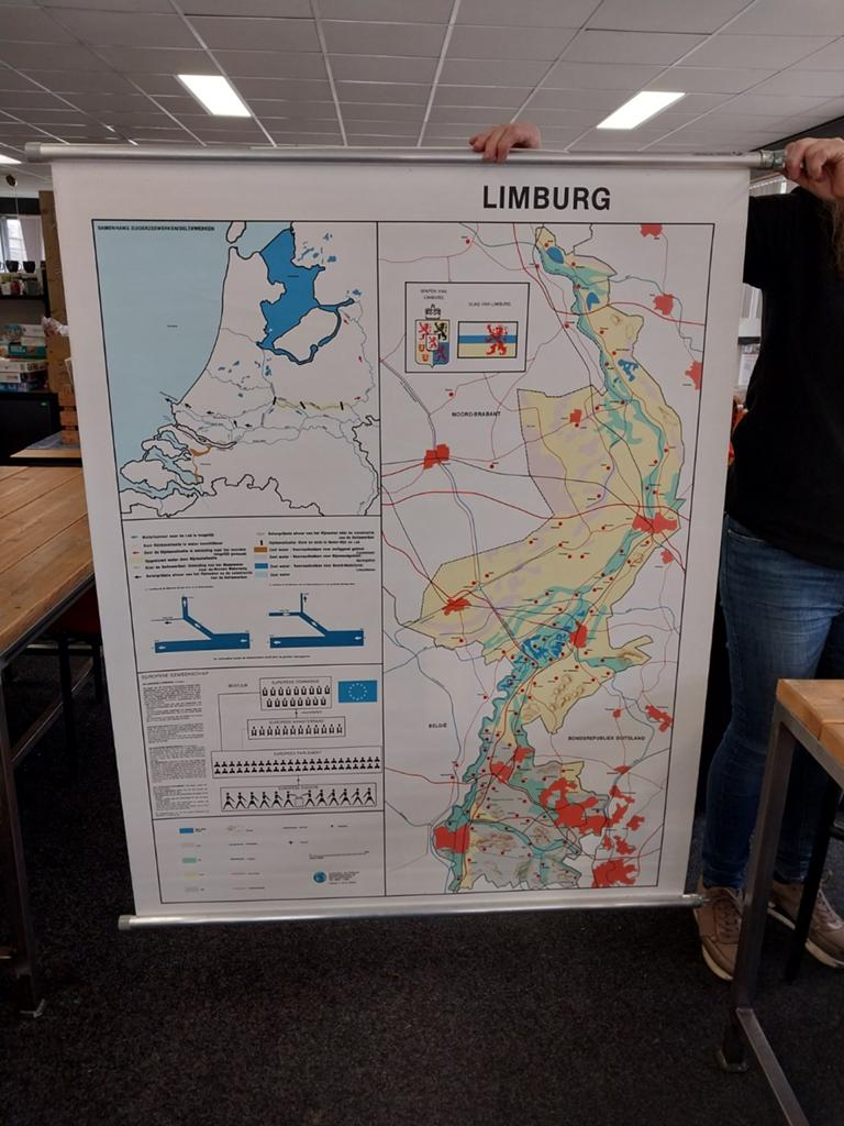 School land kaart Limburg, Diversen, Schoolborden, Ophalen of Verzenden, Zo goed als nieuw, Krijtbord
