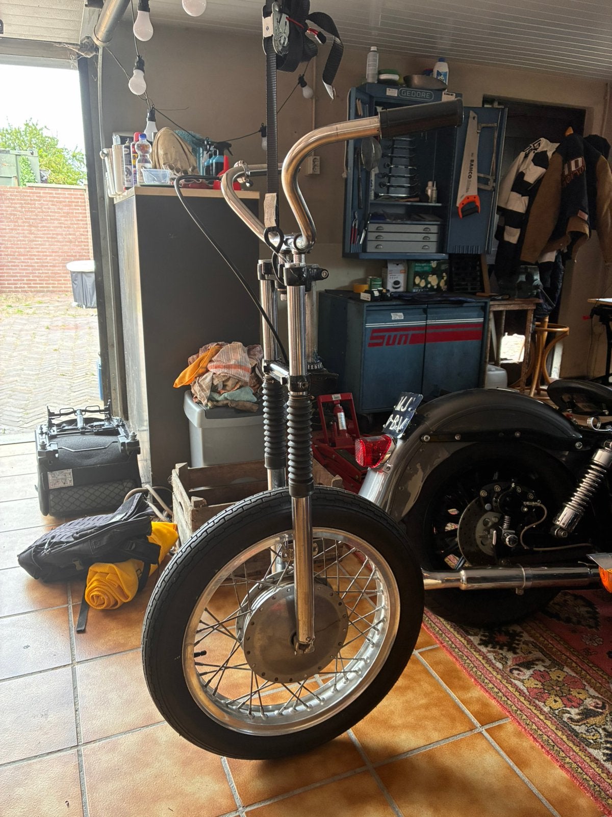Complete ironhead voorvork, Ophalen