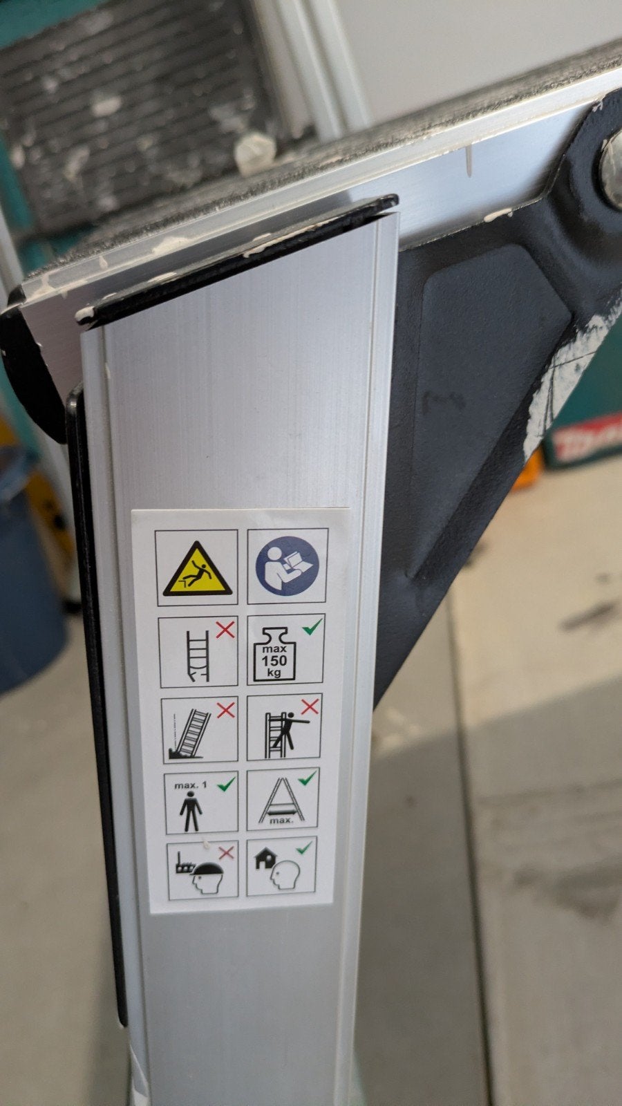 werk plateau antisliplaag en aluminium frame, Ophalen, Zo goed als nieuw