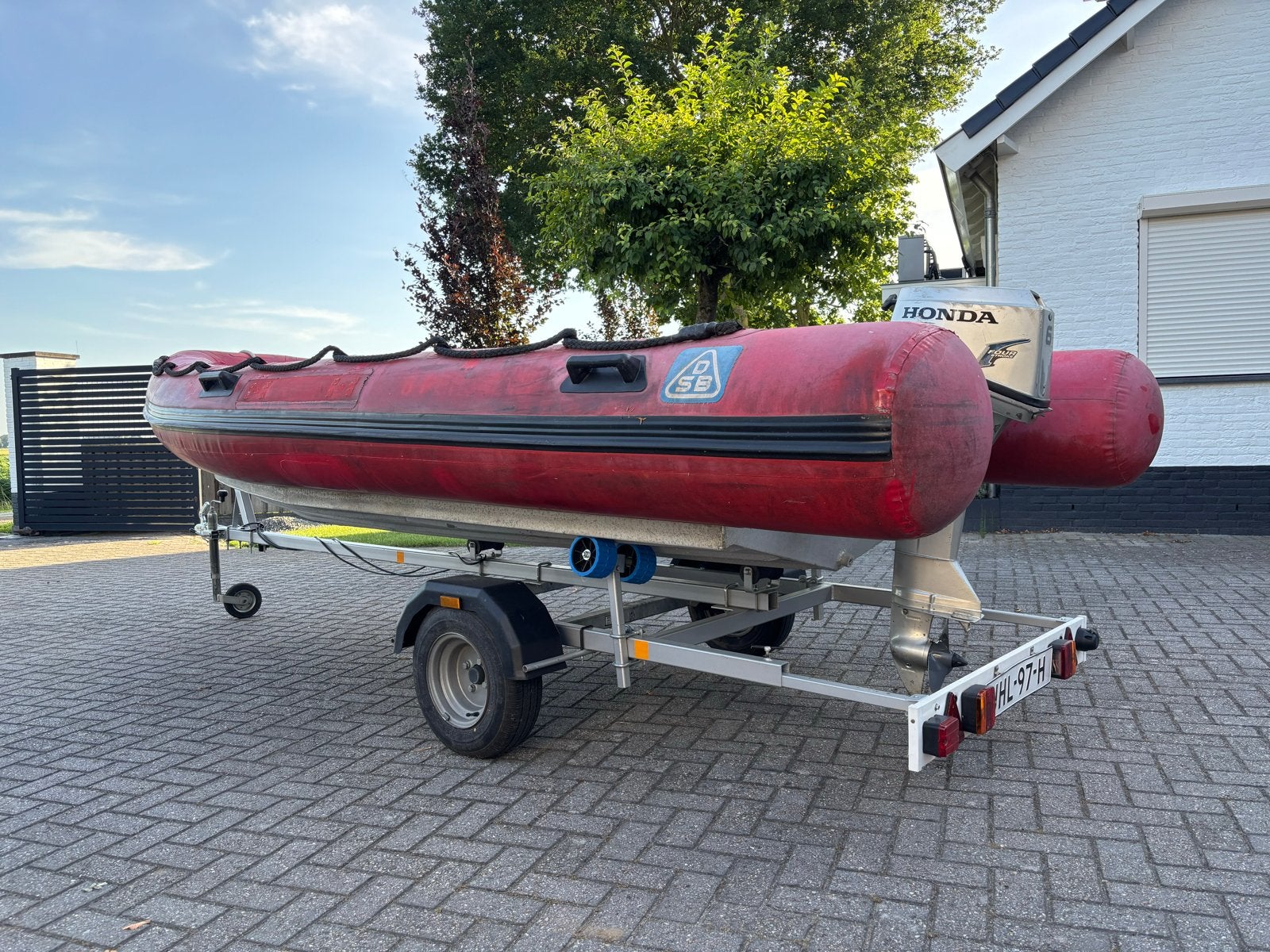 DSB 4.3 IRB Aluminium RIB met Honda 6 pk buitenboordmotor, Aluminium, Ophalen, Overige merken, Gebruikt