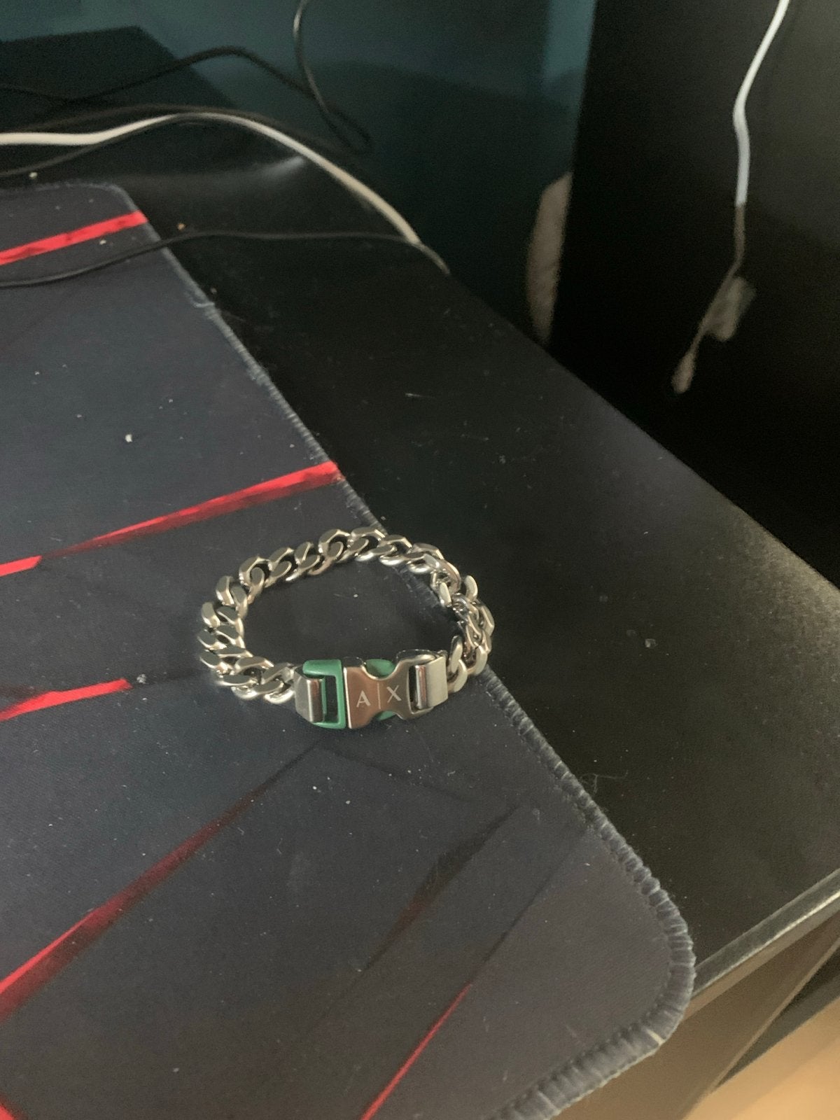 Armani Exchange armband met gesp, Ophalen of Verzenden, Gebruikt, Zilver, Staal
