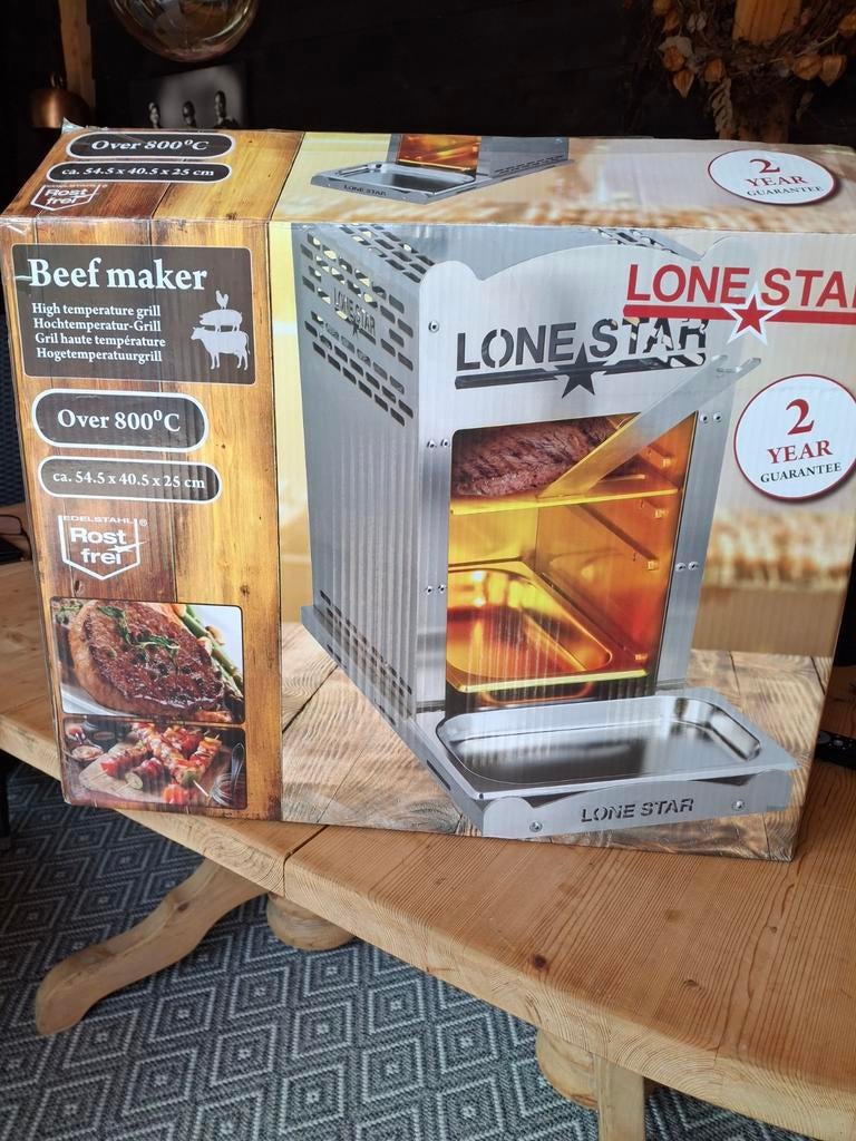 Lone Star Beef Maker Hoogtemperatuur Grill - Nieuw in doos, Tuin en Terras, Gasbarbecues, Nieuw, Ophalen