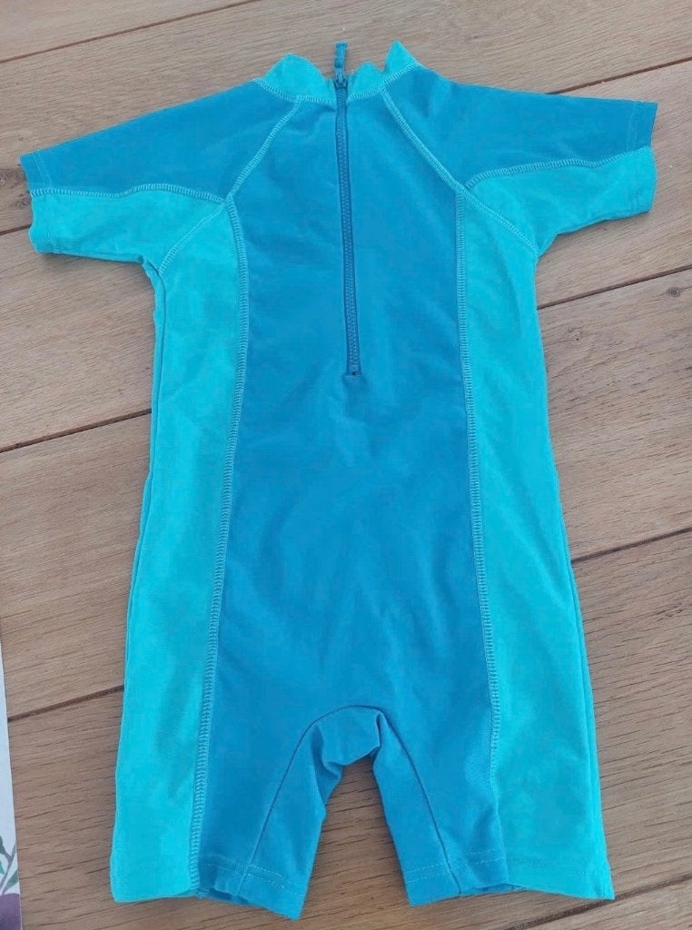 Blauw Zwempak playsuit UV pak pakje maat mt 98, Ophalen of Verzenden, Zo goed als nieuw, Jongen of Meisje, Sport- of Zwemkleding
